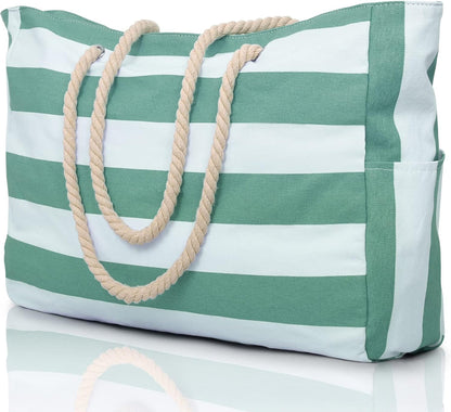Bolso tote rectangular con asas de cuerda