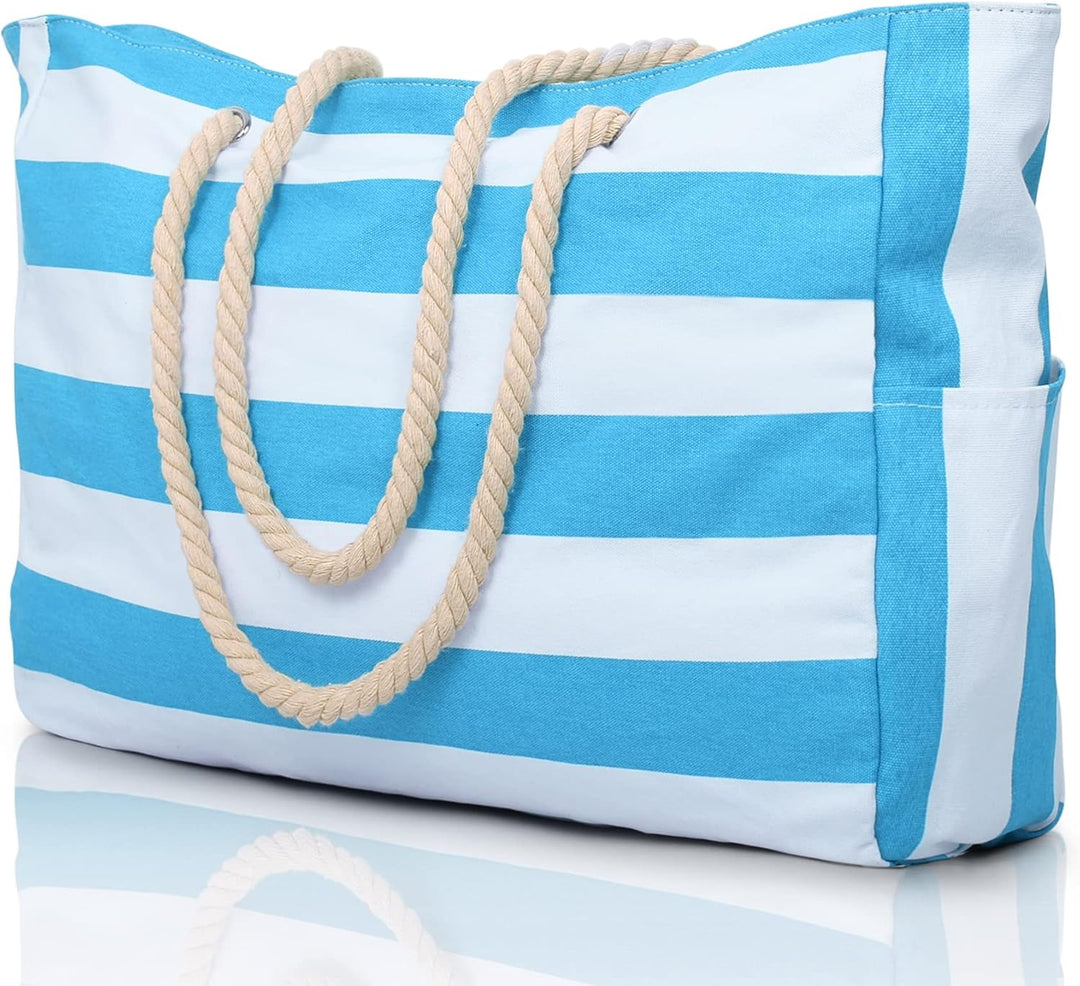 Bolso tote rectangular con asas de cuerda