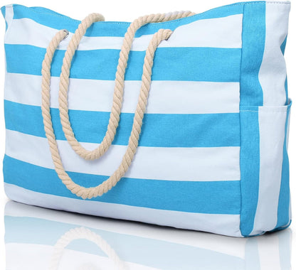 Bolso tote rectangular con asas de cuerda