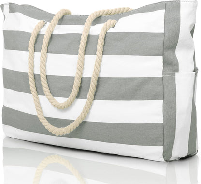Bolso tote rectangular con asas de cuerda