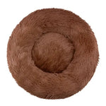 Cama circular para mascotas con borde elevado