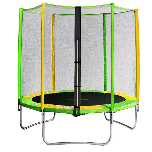 Cama elástica redonda para exterior con red de seguridad