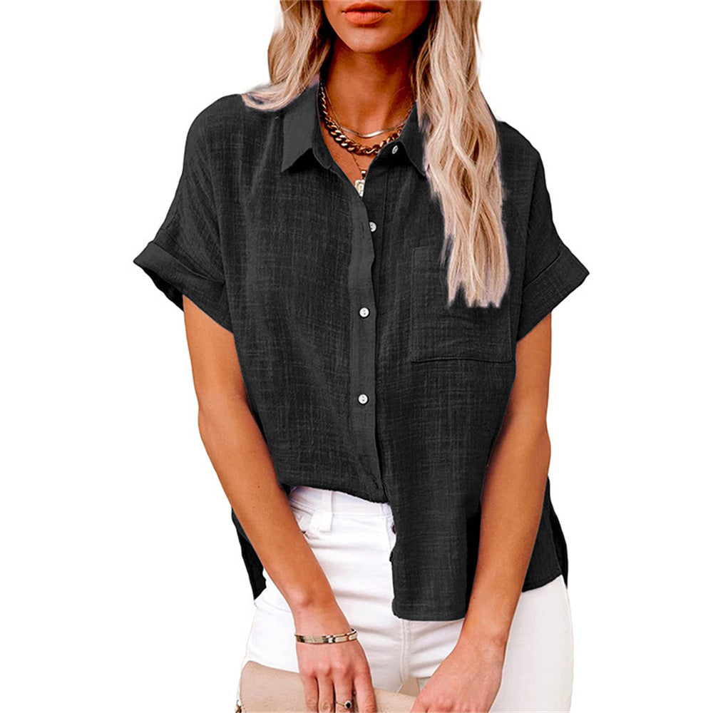 Camisa para mujer con botones y bolsillo en el pecho