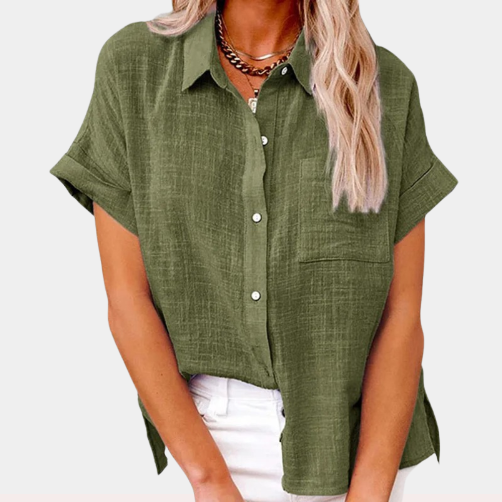 Camisa para mujer con botones y bolsillo en el pecho
