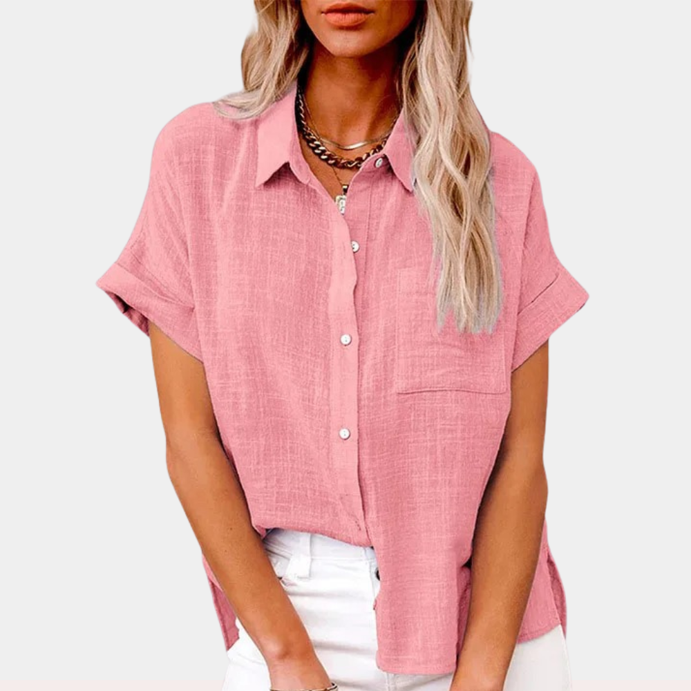 Camisa para mujer con botones y bolsillo en el pecho