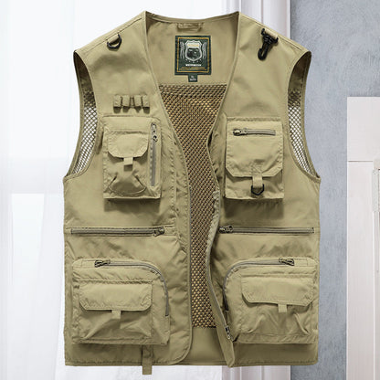 Chaleco multibolsillos para hombre con paneles de malla