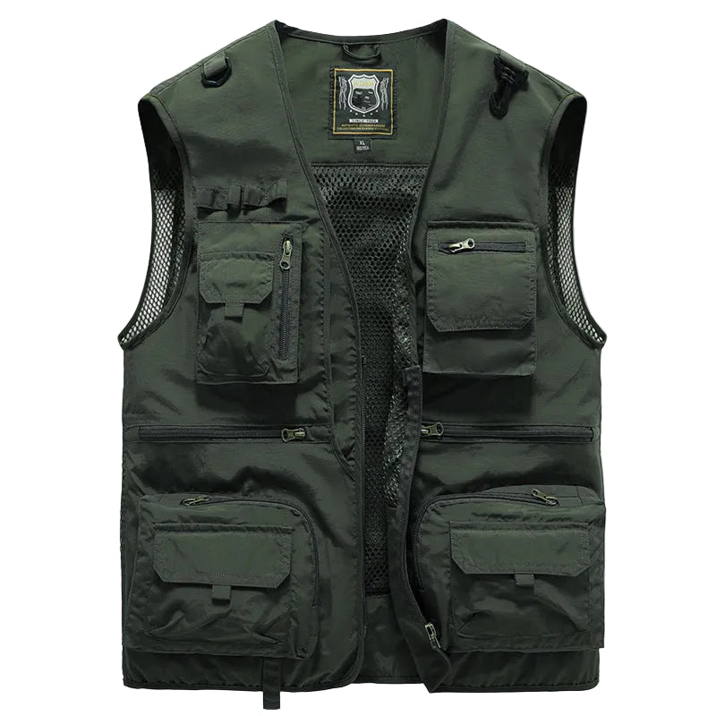 Chaleco multibolsillos para hombre con paneles de malla