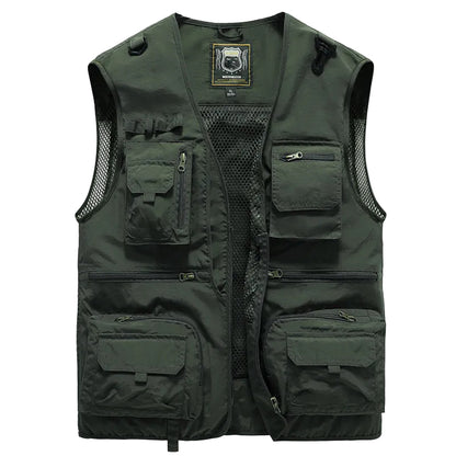 Chaleco multibolsillos para hombre con paneles de malla