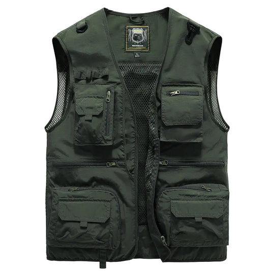 Chaleco multibolsillos para hombre con paneles de malla