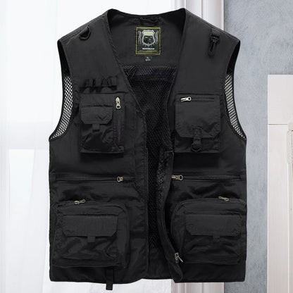 Chaleco multibolsillos para hombre con paneles de malla