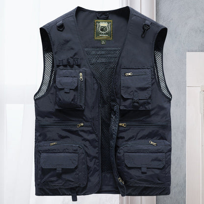 Chaleco multibolsillos para hombre con paneles de malla