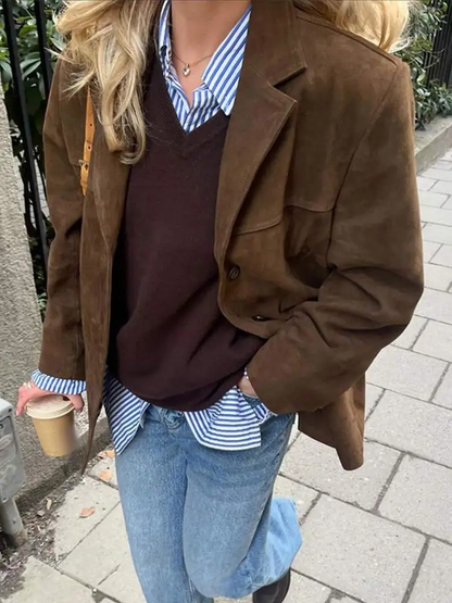 Chaqueta Blazer de Mujer - Efecto Ante