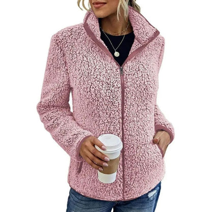 Chaqueta de Mujer - Acabado Tipo Borreguito y Cremallera