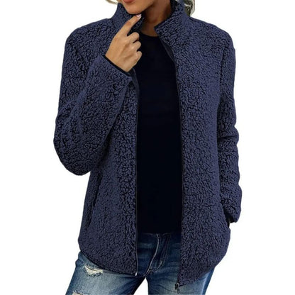 Chaqueta de Mujer - Acabado Tipo Borreguito y Cremallera