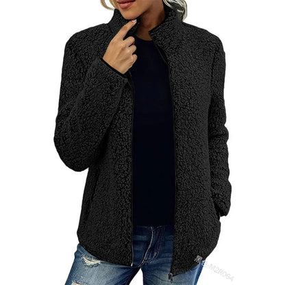 Chaqueta de Mujer - Acabado Tipo Borreguito y Cremallera