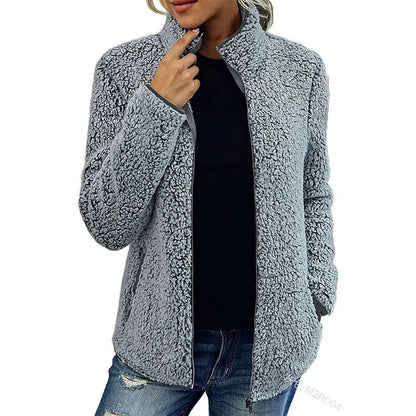 Chaqueta de Mujer - Acabado Tipo Borreguito y Cremallera