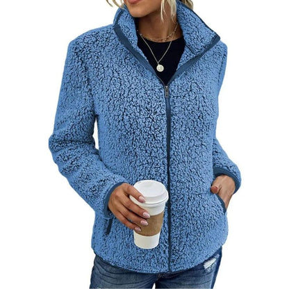 Chaqueta de Mujer - Acabado Tipo Borreguito y Cremallera