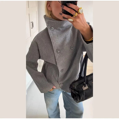 Chaqueta de Mujer Oversize - Cuello Alto
