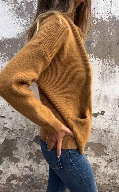 Chaqueta de Punto de Mujer - Cremallera Frontal y Bolsillos