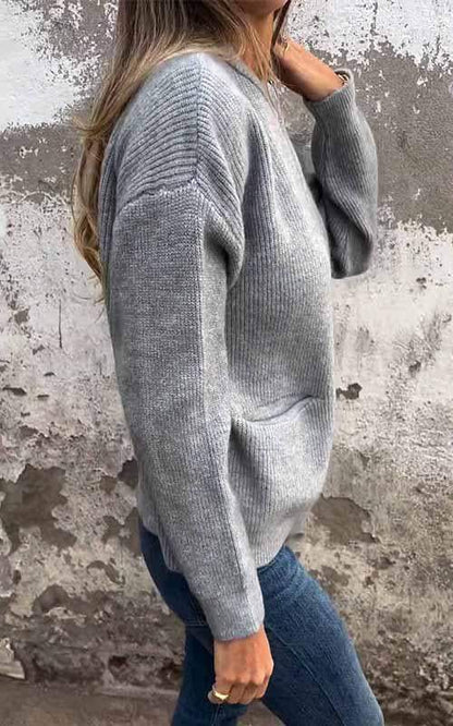 Chaqueta de Punto de Mujer - Cremallera Frontal y Bolsillos