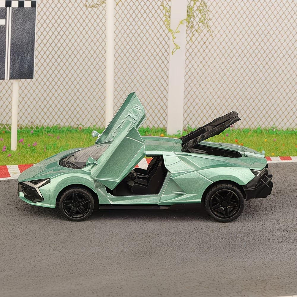 Coche deportivo de juguete con puertas abatibles