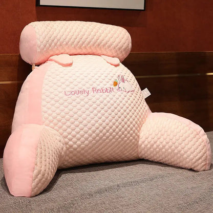 Cojín con extensiones de reposabrazos y almohada cilíndrica superior