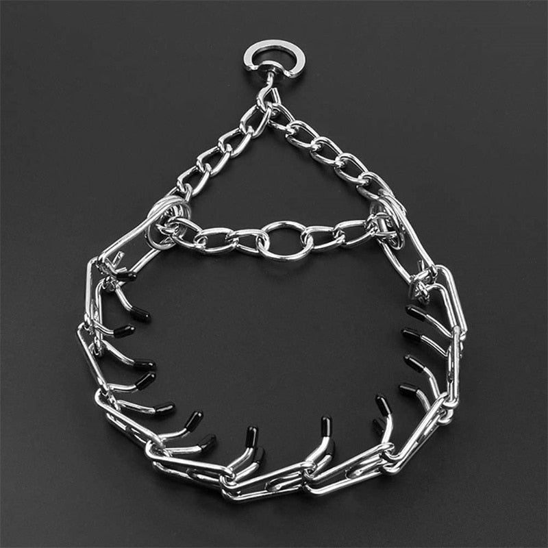 Collar para perro de púas metálicas con puntas de goma