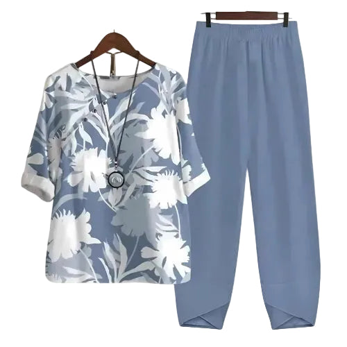 Conjunto de dos piezas para mujer con estampado gráfico