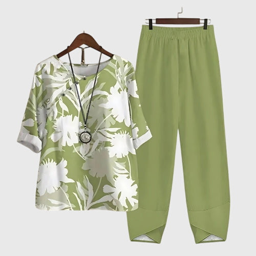 Conjunto de dos piezas para mujer con estampado gráfico