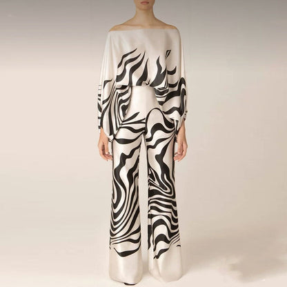 Conjunto de dos piezas para mujer con patrón abstracto