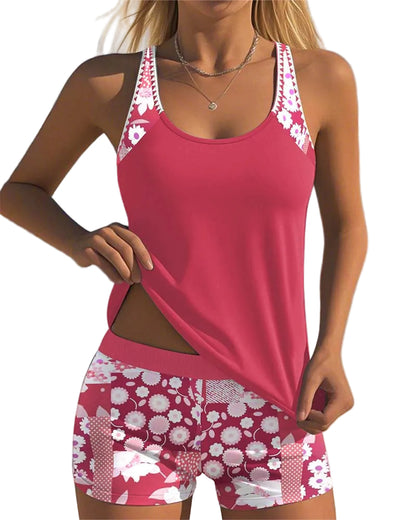 Conjunto tankini floral de dos piezas para mujer