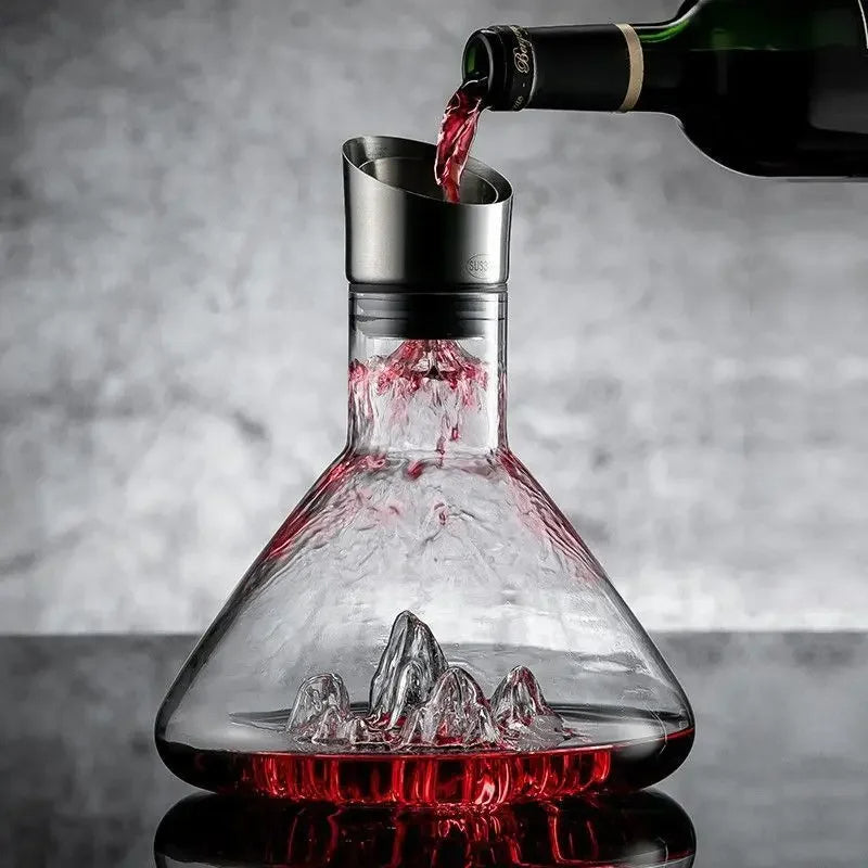 Decantador de vino con base de vidrio triangular