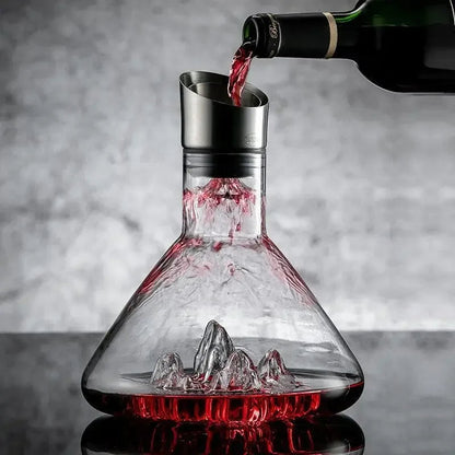 Decantador de vino con base de vidrio triangular