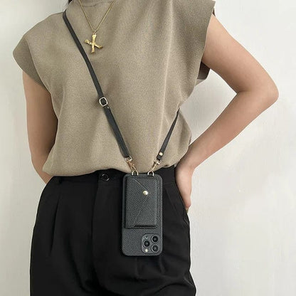 Funda móvil con cartera y correa desmontable