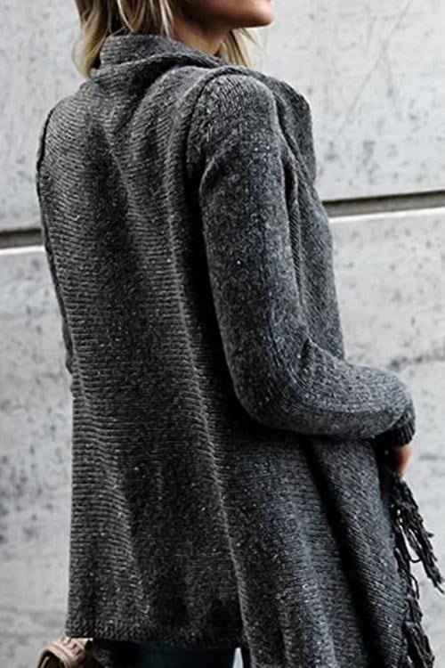Jersey de Mujer - Corte Asimétrico con Flecos y Manga Larga