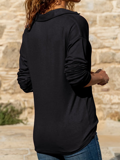 Jersey de Mujer - Cuello Camisero con Cremallera y Manga Larga
