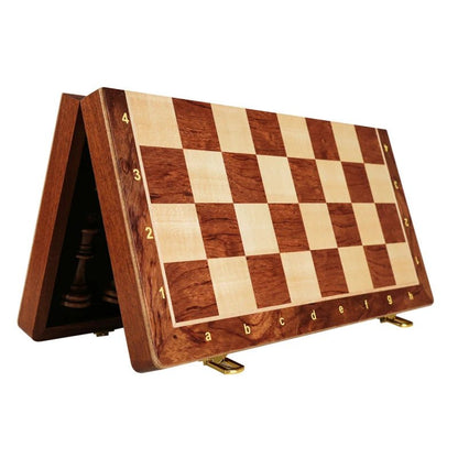 Juego de ajedrez de madera con tablero plegable