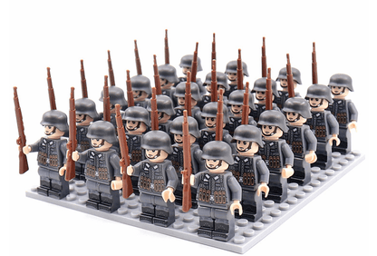 Juego de figuras de construcción con temática militar