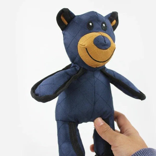 Juguete para perros con forma de oso y patrón de rombos
