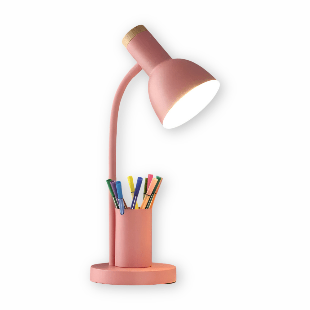 Lámpara de escritorio con portabolígrafos