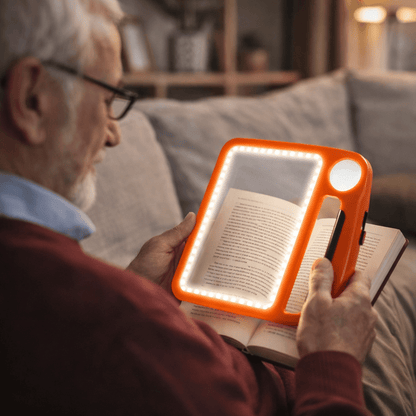 Lupa de lectura de mano con lentes dobles