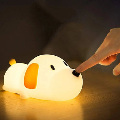 Luz nocturna de silicona con forma de animal de dibujos