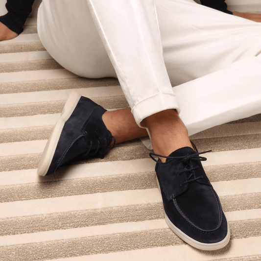 Mocasines con cordones para hombre con costura moc toe