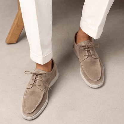 Mocasines con cordones para hombre con costura moc toe