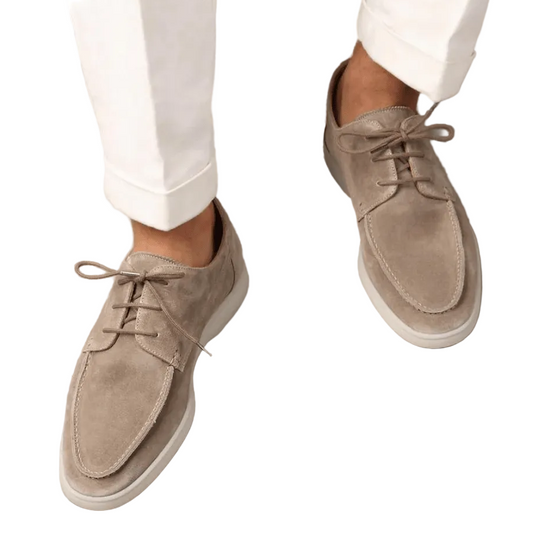 Mocasines con cordones para hombre con costura moc toe