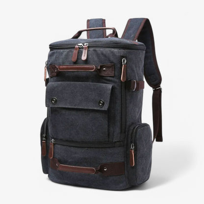 Mochila de lona con bolsillos laterales