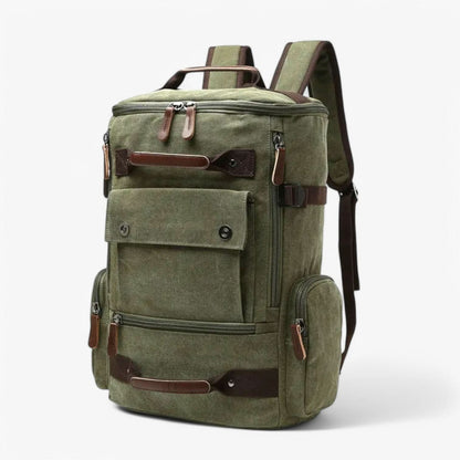Mochila de lona con bolsillos laterales