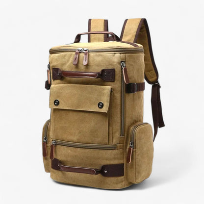 Mochila de lona con bolsillos laterales