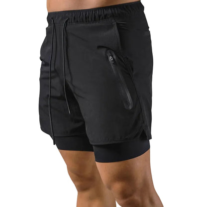 Pantalones cortos para hombre con forro interior de compresión