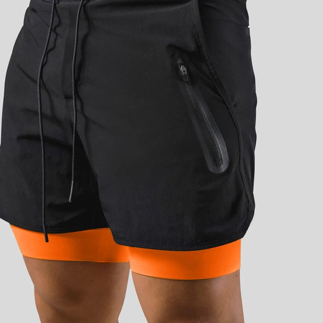 Pantalones cortos para hombre con forro interior de compresión